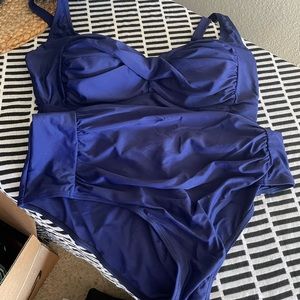 BNWOT Blue one piece swimsuit in XL.